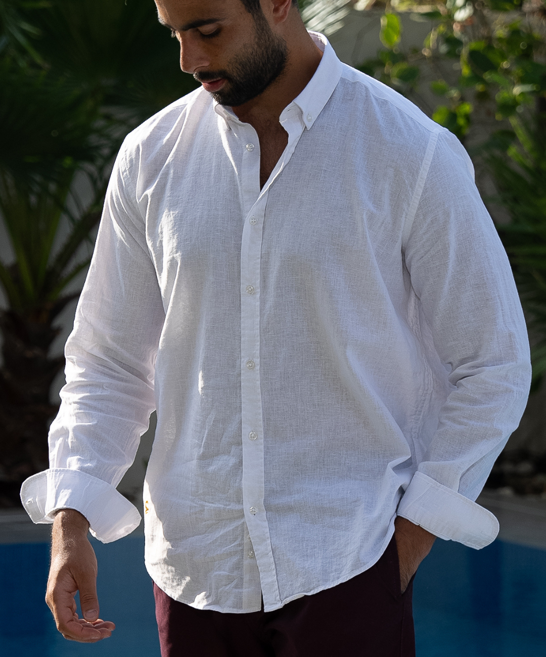 White Pomegranate Linen Shirt