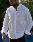 White Pomegranate Linen Shirt