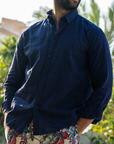 Navy Pomegranate Linen Shirt