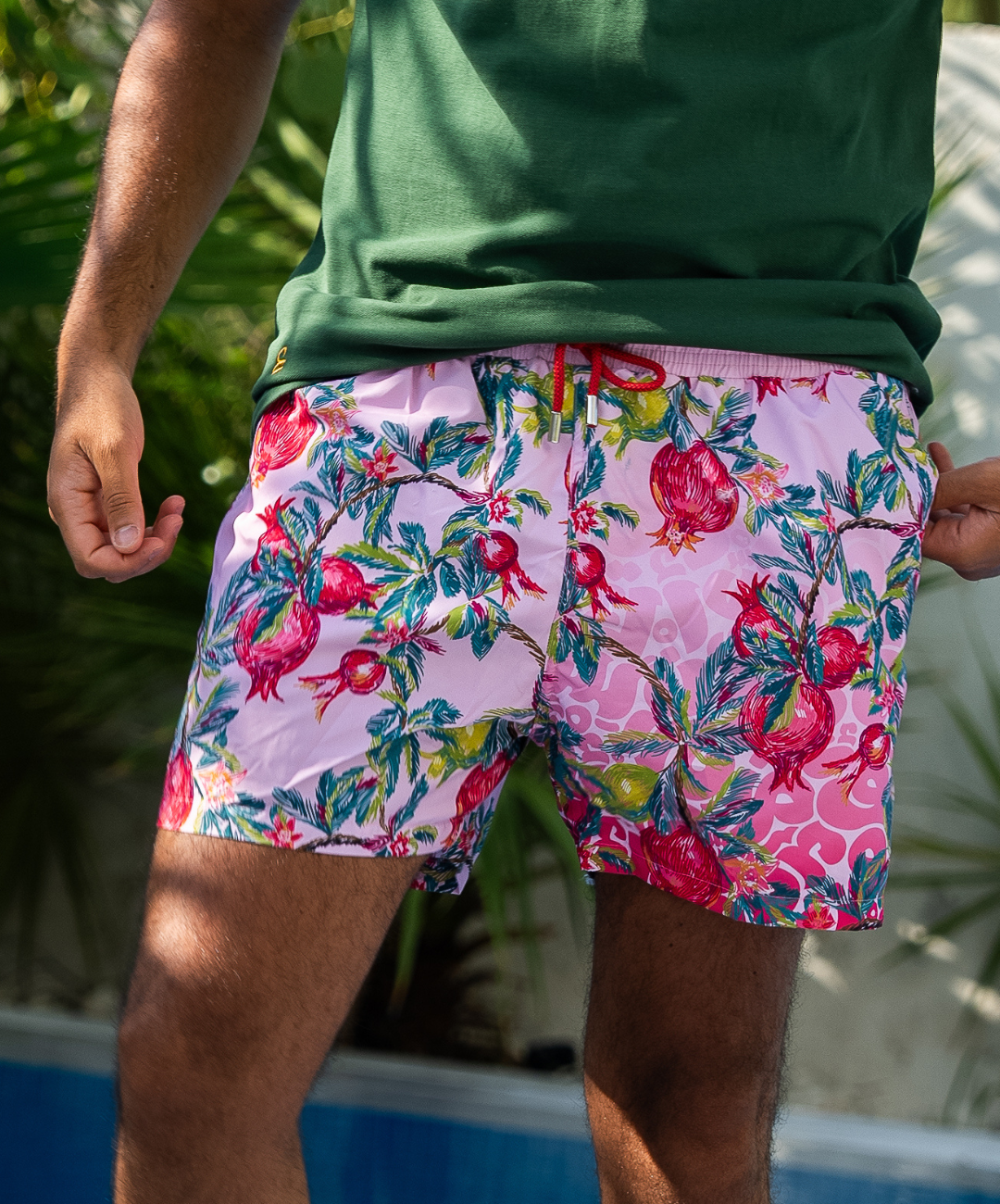 Pink Pomegranate Swim Shorts