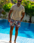 Beige Pomegranate Swim Shorts