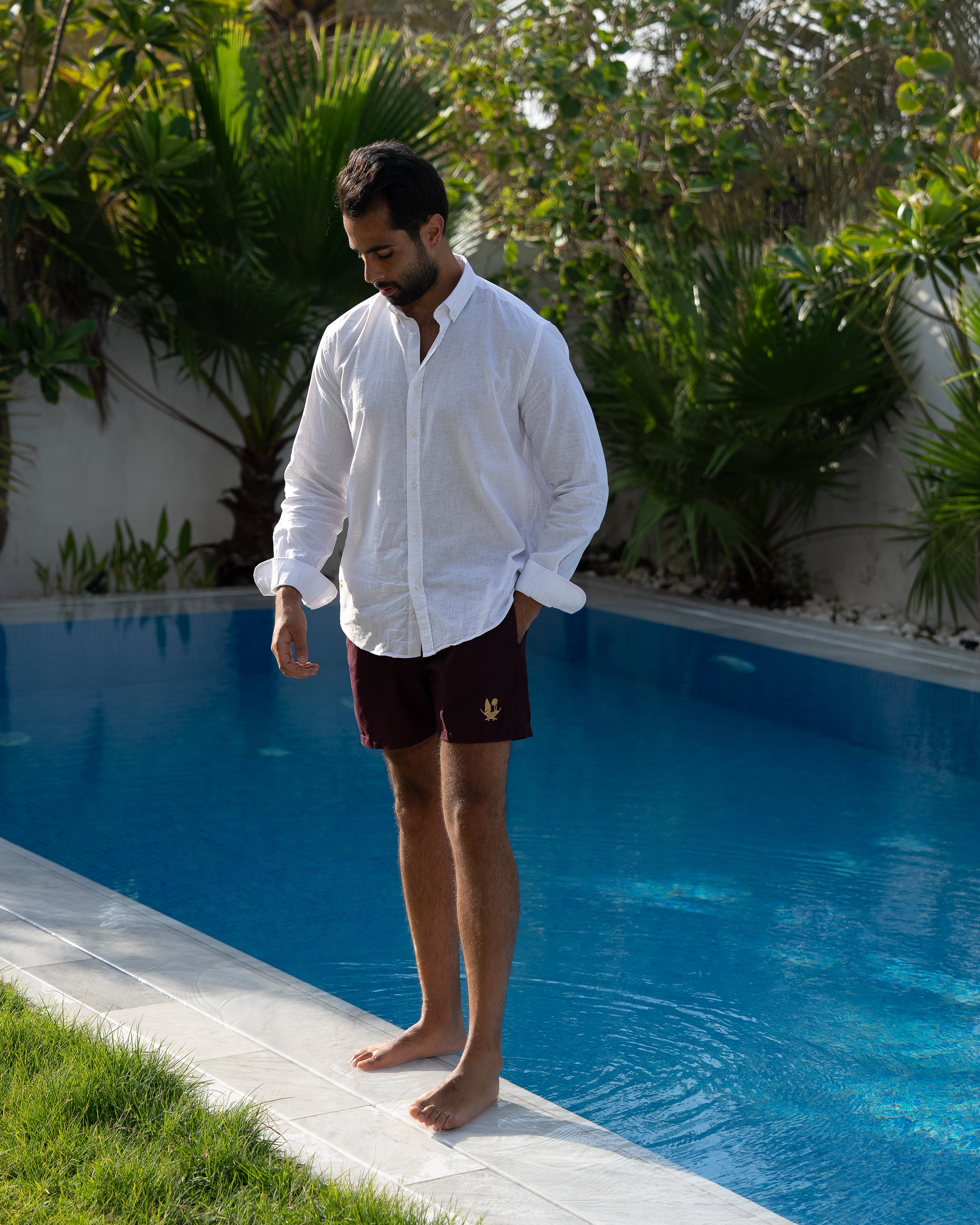 White Pomegranate Linen Shirt
