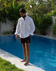 White Pomegranate Linen Shirt