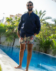 Navy Pomegranate Linen Shirt