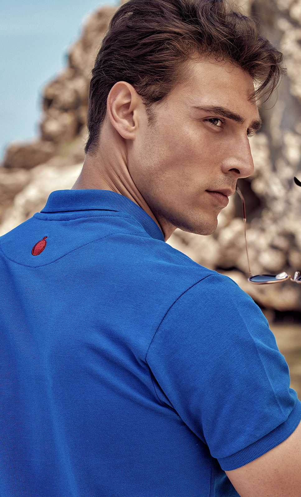 Azure Blue Pomegranate Polo