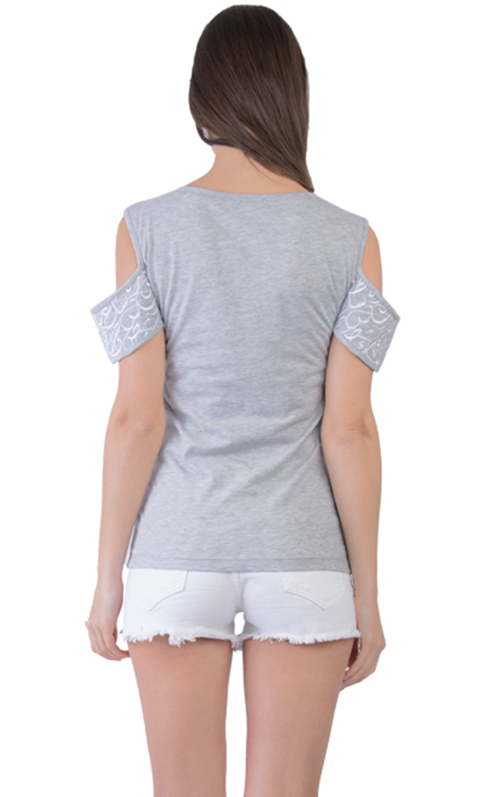 Grey Calligraphy Women T-Shirt