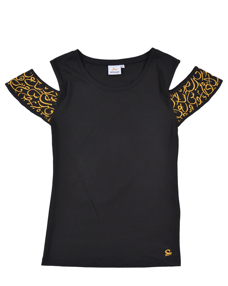 Black Calligraphy Women T-Shirt