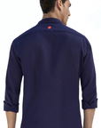 Navy Pomegranate Linen Shirt