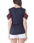 Navy Calligraphy Women T-Shirt