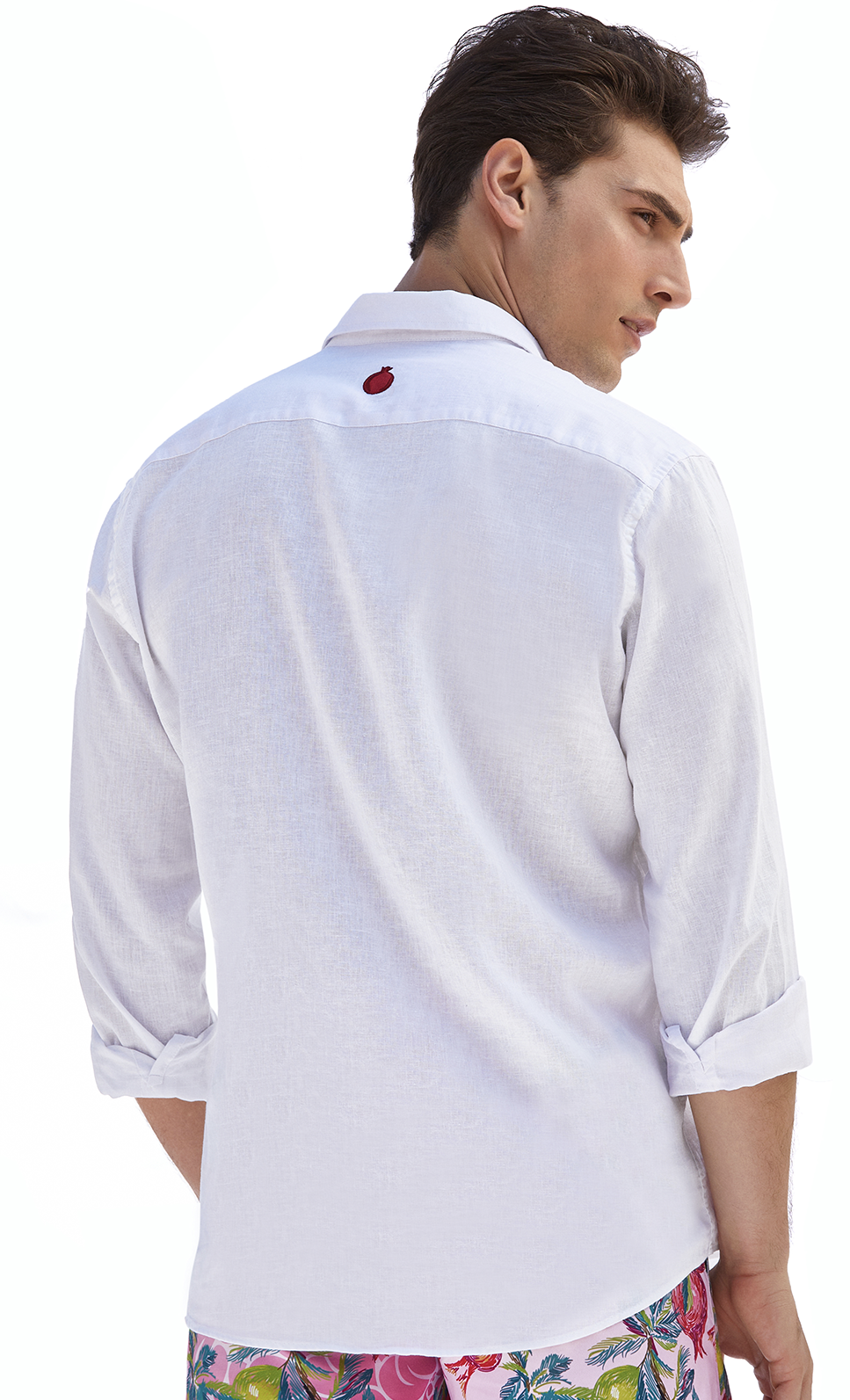 White Pomegranate Linen Shirt