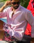 Pink Pomegranate Linen Shirt