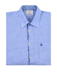 Blue Calligraphy Linen Shirt