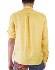 Yellow Calligraphy Linen Shirt